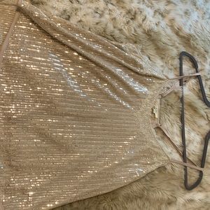 Kori blush pink sequin and lace tank - NWT, size S